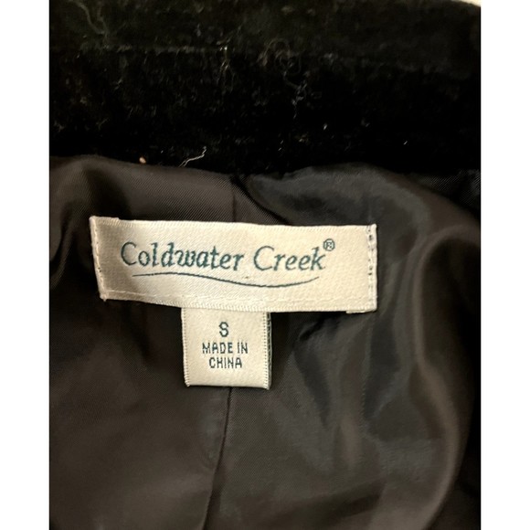 Coldwater Creek Jacket Women's Size S Black Soft Velvet Long Sleeves Button - Picture 4 of 6